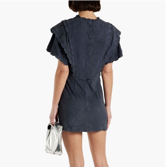 Isabel Marant Aleati Leather Dress in Slate Blue - Picture 3 of 4